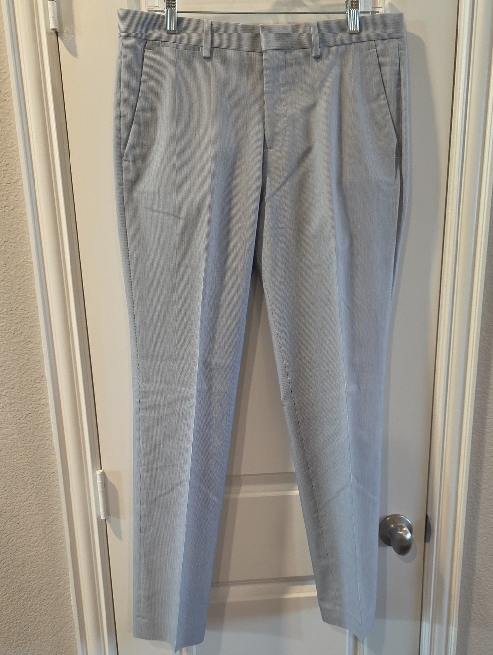Express Men's Dress Pants Pinstriped Light Blue - Photographer Line